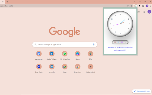 Quotation clock  from Chrome web store to be run with OffiDocs Chromium online
