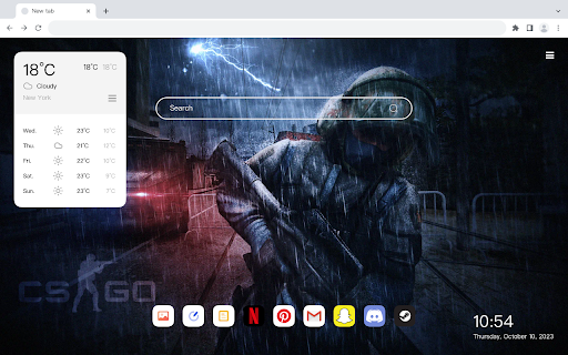 "Counter Strike" themed 4K wallpaper HomePage  from Chrome web store to be run with OffiDocs Chromium online