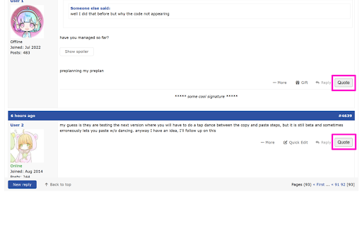 quote button for MAL  from Chrome web store to be run with OffiDocs Chromium online