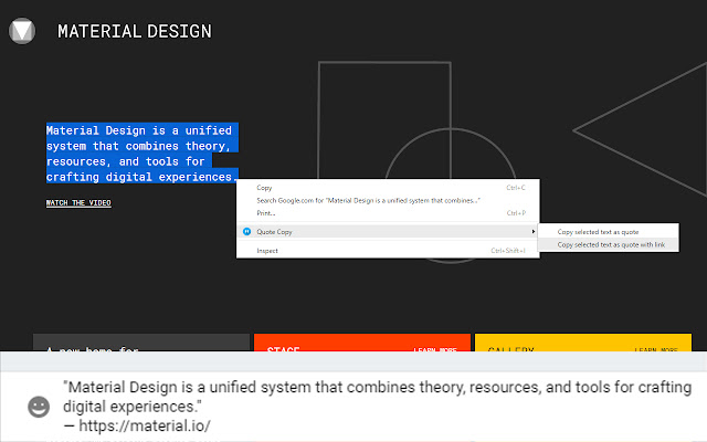 Quote Copy  from Chrome web store to be run with OffiDocs Chromium online