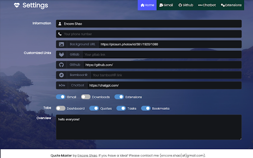 Quote Master: Customized Efficiency Tool  from Chrome web store to be run with OffiDocs Chromium online