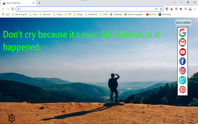 Quote New Tab  from Chrome web store to be run with OffiDocs Chromium online