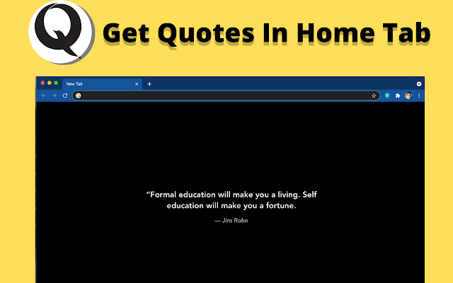 Quotes Home Tab  from Chrome web store to be run with OffiDocs Chromium online