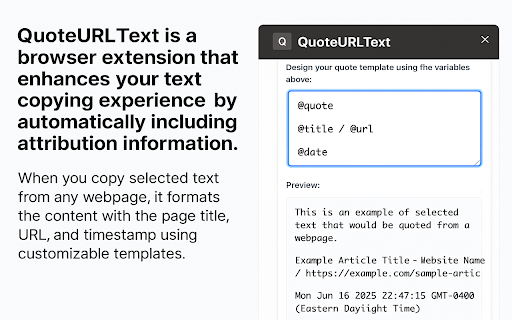 QuoteURLText  from Chrome web store to be run with OffiDocs Chromium online