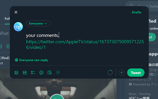 Quote Video for X/Twitter  from Chrome web store to be run with OffiDocs Chromium online
