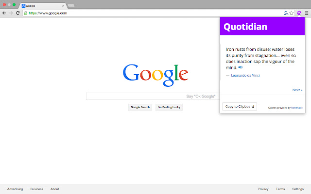 Quotidian  from Chrome web store to be run with OffiDocs Chromium online