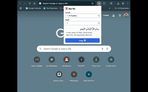 Quran Ayah Picker  from Chrome web store to be run with OffiDocs Chromium online