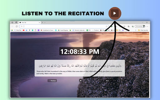 Quran Verse Of The Day  from Chrome web store to be run with OffiDocs Chromium online