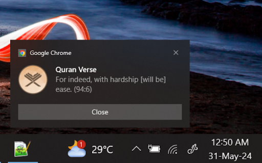 Quran Verse Reminder  from Chrome web store to be run with OffiDocs Chromium online