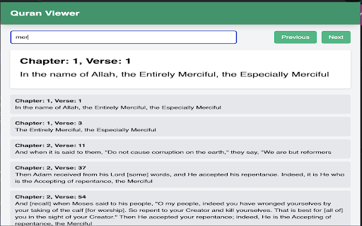 Quran Viewer  from Chrome web store to be run with OffiDocs Chromium online