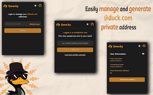 Qwacky  from Chrome web store to be run with OffiDocs Chromium online