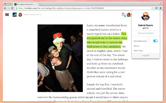 Qwote  from Chrome web store to be run with OffiDocs Chromium online