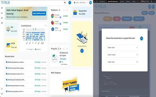 Qyrus API Discovery  from Chrome web store to be run with OffiDocs Chromium online