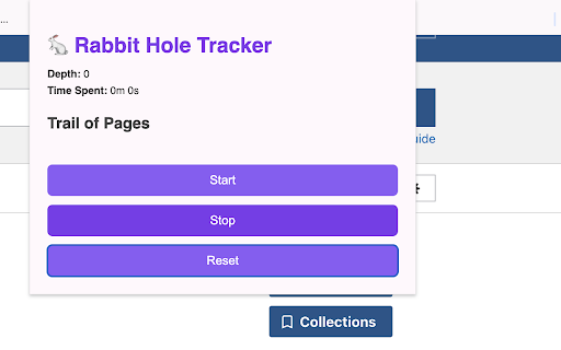 Rabbit Hole Tracker  from Chrome web store to be run with OffiDocs Chromium online