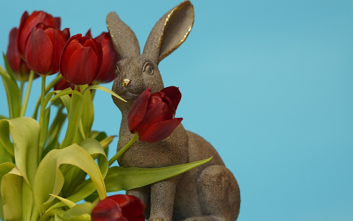 Rabbit next to the flower branch  from Chrome web store to be run with OffiDocs Chromium online