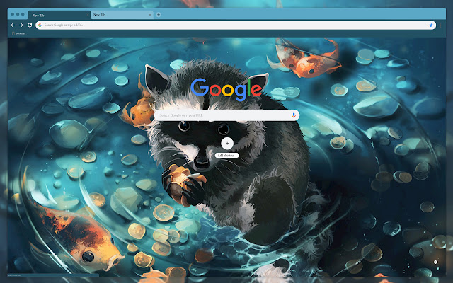 Raccoon in the water  from Chrome web store to be run with OffiDocs Chromium online