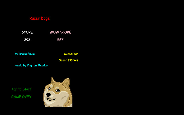 Racer Doge  from Chrome web store to be run with OffiDocs Chromium online