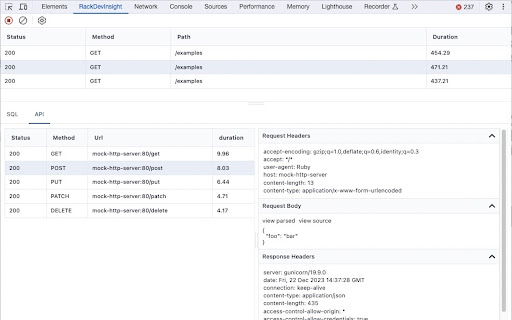 Rack Dev Insight  from Chrome web store to be run with OffiDocs Chromium online