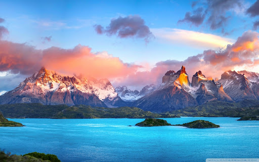 Radiant Dawn Over the Patagonia Mountains  from Chrome web store to be run with OffiDocs Chromium online