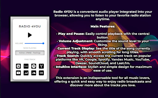 Radio 4YOU  from Chrome web store to be run with OffiDocs Chromium online