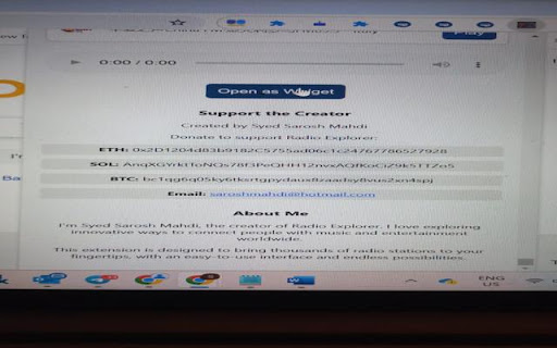 Radio Explorer  from Chrome web store to be run with OffiDocs Chromium online