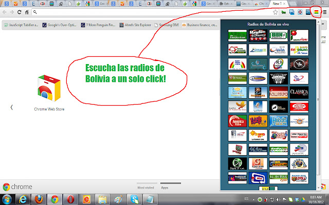 Radios de Bolivia  from Chrome web store to be run with OffiDocs Chromium online