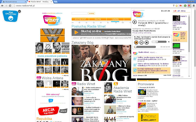 Radio Wnet Player  from Chrome web store to be run with OffiDocs Chromium online