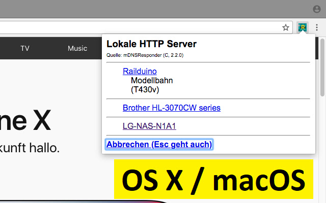 Railduino Zeroconf Lookup  from Chrome web store to be run with OffiDocs Chromium online