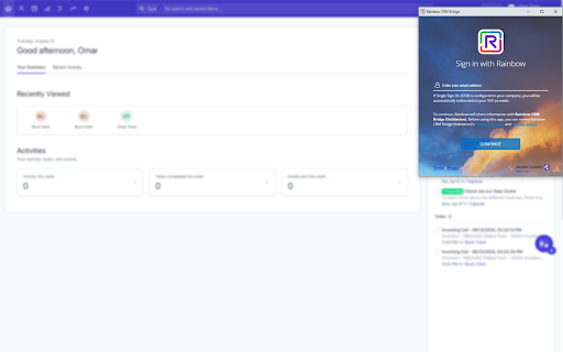 Rainbow CRM Bridge for Capsule  from Chrome web store to be run with OffiDocs Chromium online