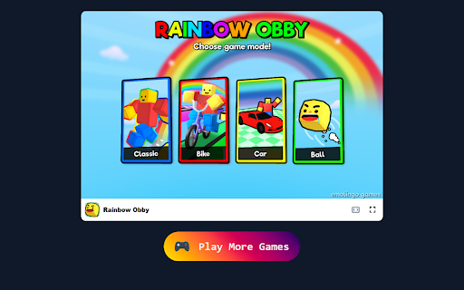 Rainbow Obby Game Conquer Colorful 3D Platform Challenges!  from Chrome web store to be run with OffiDocs Chromium online