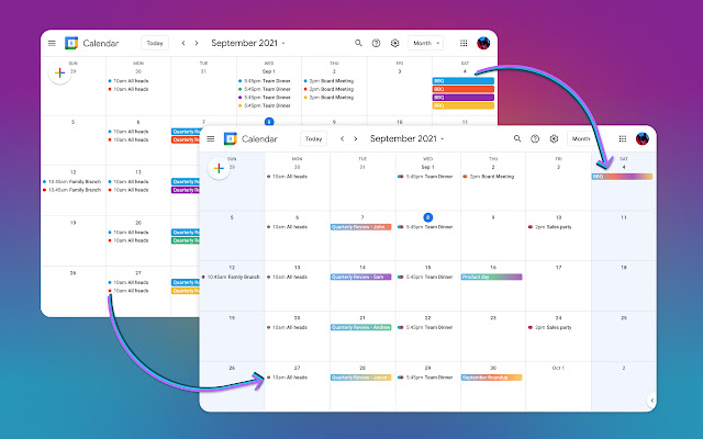 Rainbow.surf for Google Calendar  from Chrome web store to be run with OffiDocs Chromium online