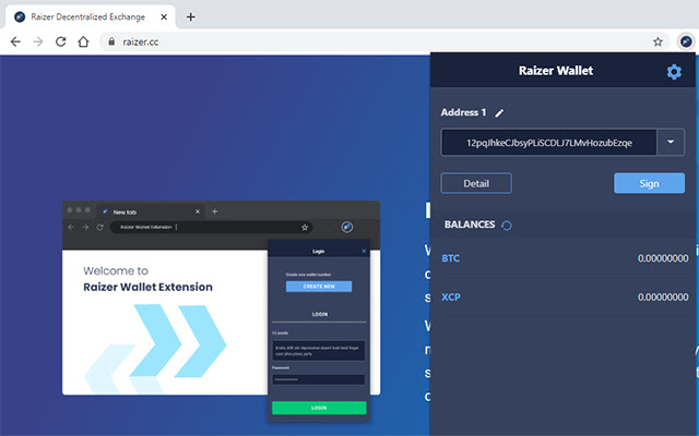 Raizer Wallet  from Chrome web store to be run with OffiDocs Chromium online