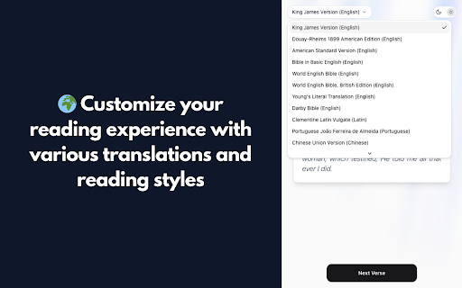 Random Bible Verse Generator  from Chrome web store to be run with OffiDocs Chromium online