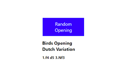 Random Chess Openings Generator  from Chrome web store to be run with OffiDocs Chromium online