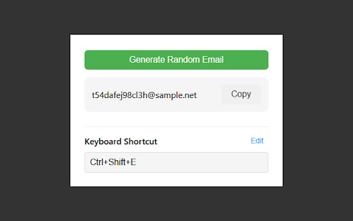 Random Email Generator  from Chrome web store to be run with OffiDocs Chromium online