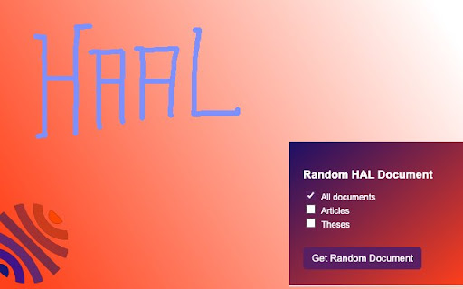 Random HAL article from Chrome web store to be run with OffiDocs Chromium online Random HAL article from Chrome web store to be run with OffiDocs Chromium online