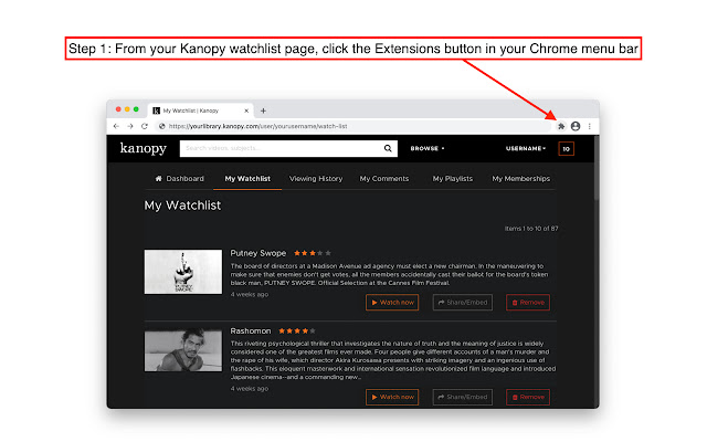 Random Kanopy  from Chrome web store to be run with OffiDocs Chromium online