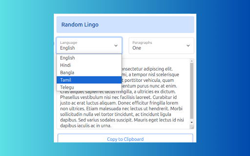 Random Lingo  from Chrome web store to be run with OffiDocs Chromium online