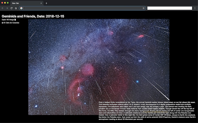 Random NASA Pic of the Day  from Chrome web store to be run with OffiDocs Chromium online