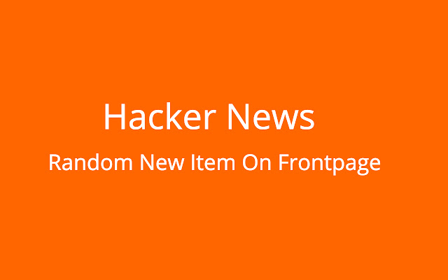 Random New Items in Hacker News Frontpage  from Chrome web store to be run with OffiDocs Chromium online