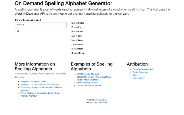 Random Spelling Alphabet Generator  from Chrome web store to be run with OffiDocs Chromium online