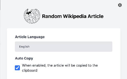 Random Wikipedia Article  from Chrome web store to be run with OffiDocs Chromium online