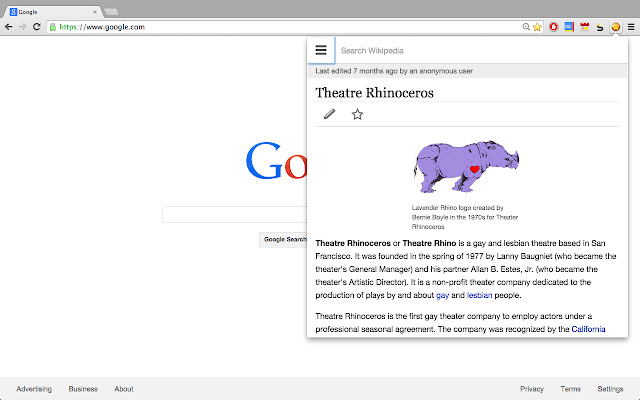 Random Wiki Tab  from Chrome web store to be run with OffiDocs Chromium online