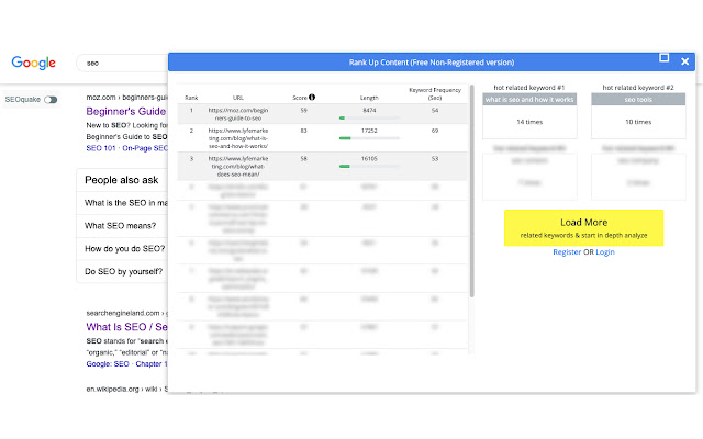 Rank Up Content  from Chrome web store to be run with OffiDocs Chromium online