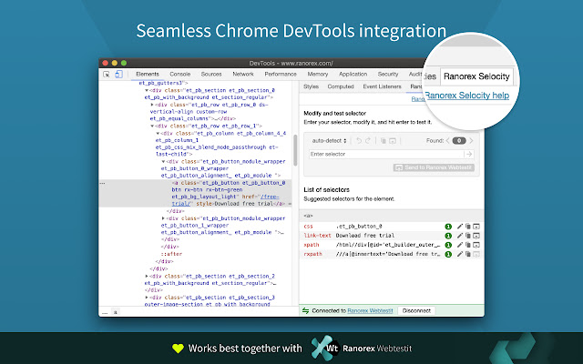 Ranorex Selocity  from Chrome web store to be run with OffiDocs Chromium online