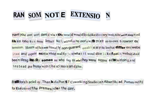 Ransom Note Extension  from Chrome web store to be run with OffiDocs Chromium online