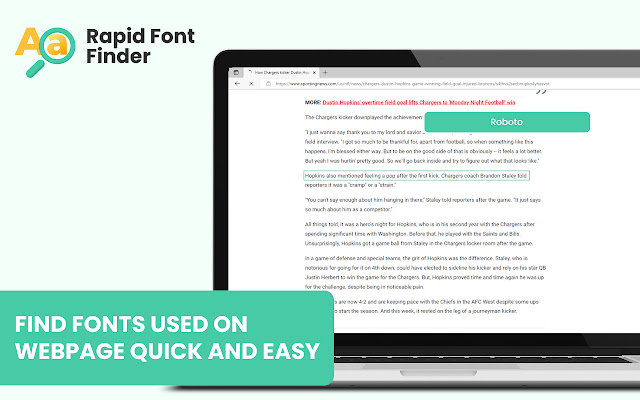 Rapid Font Finder  from Chrome web store to be run with OffiDocs Chromium online