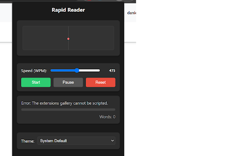 Rapid Reader  from Chrome web store to be run with OffiDocs Chromium online