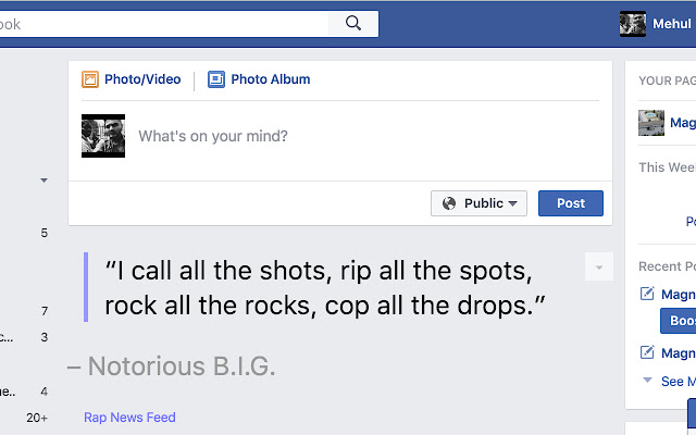 Rap News Feed for Facebook  from Chrome web store to be run with OffiDocs Chromium online