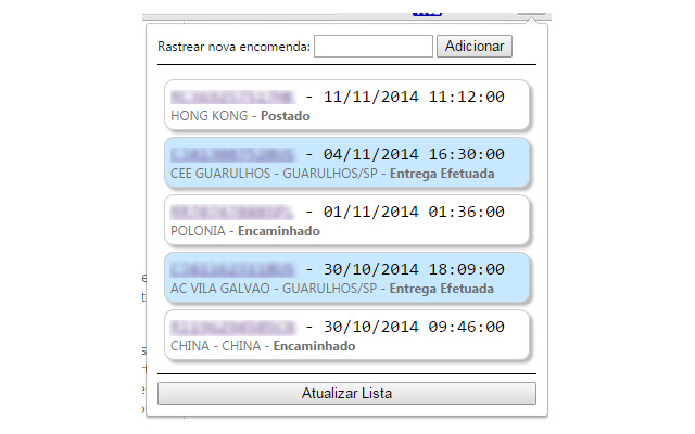 Rastreador Correios  from Chrome web store to be run with OffiDocs Chromium online